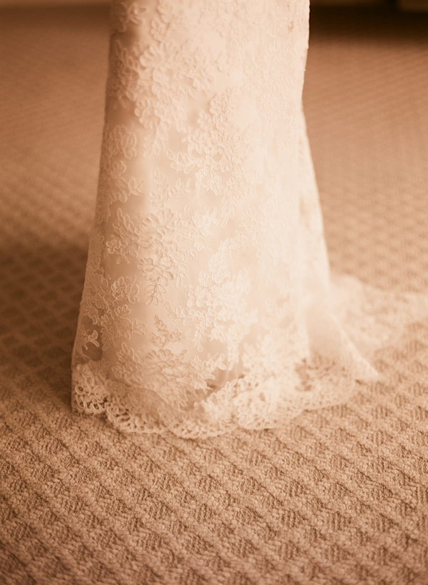 lace wedding dress wedding photo by Elizabeth Messina Photography